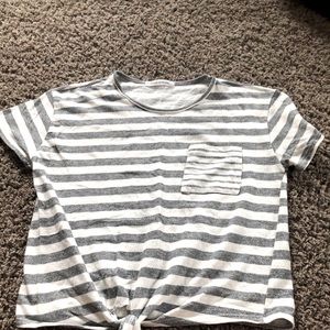 Cropped striped shirt